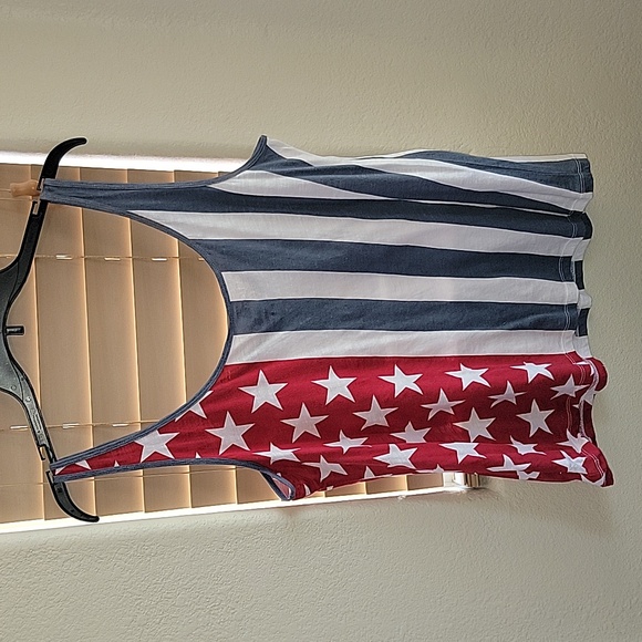 Old Navy Patriotic Tank women's red white blue NWOT size L - Picture 3 of 9